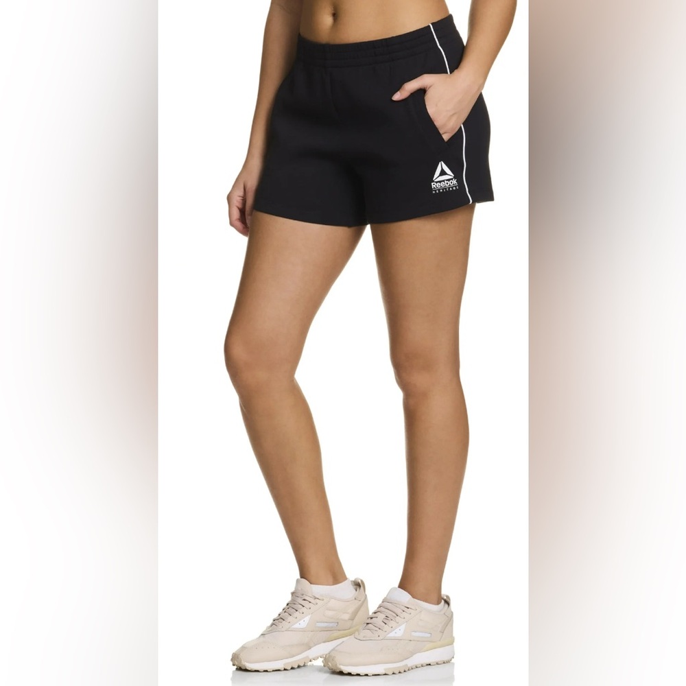 Reebok Women's Black Athletic Shorts with Logo